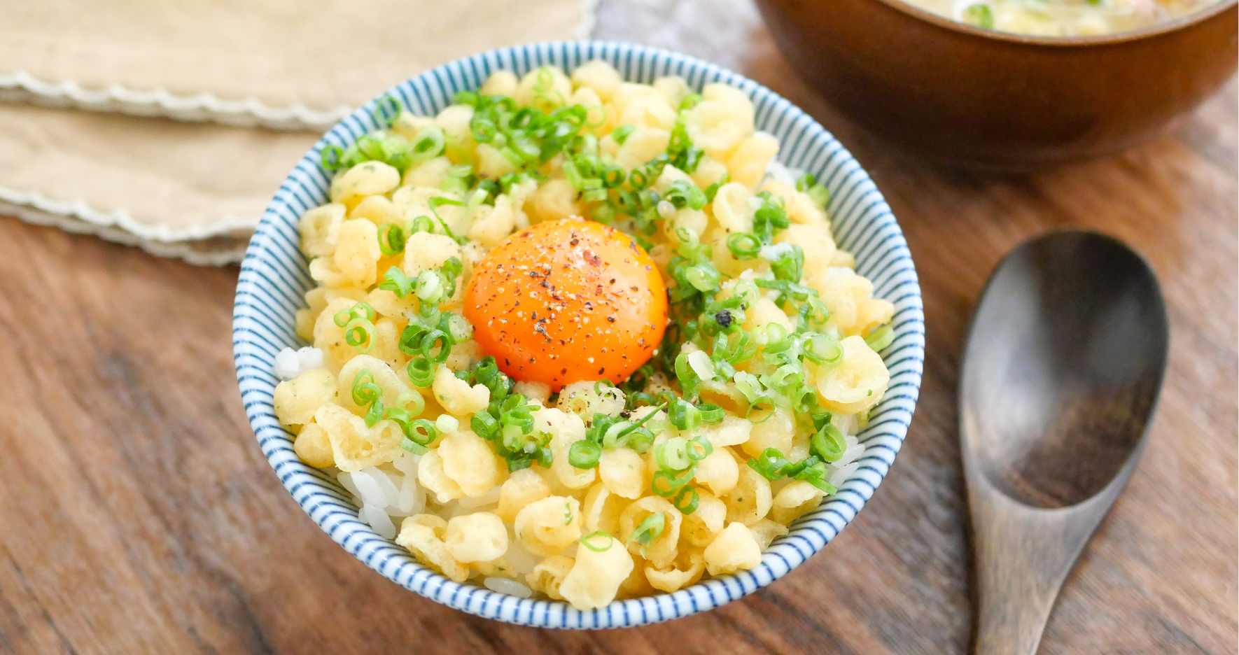 超簡単✨やみつき塩だれたぬき丼🍚