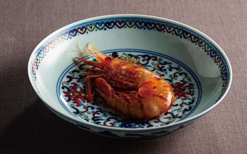 牡丹海老の塩こうじ紹興酒漬け