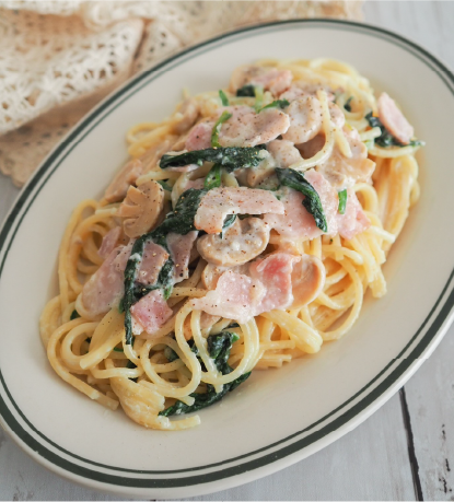 ほうれん草のクリームパスタ