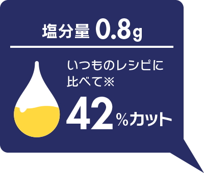 塩分量0.8g いつものレシピの比べて※42%カット