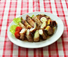 液体塩こうじで!夏野菜の肉巻き♪
