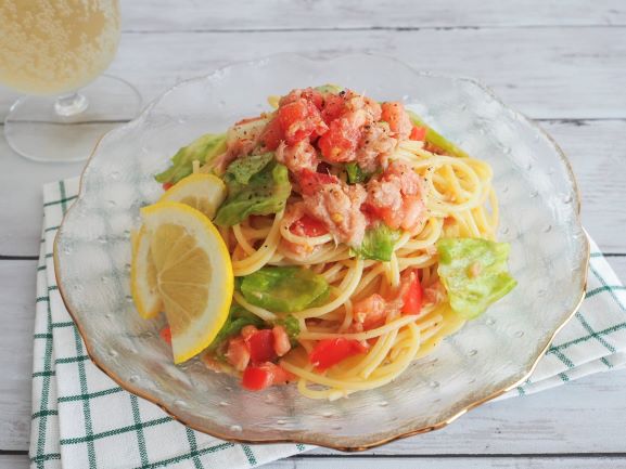 トマトとツナのひんやり冷製パスタ🍅