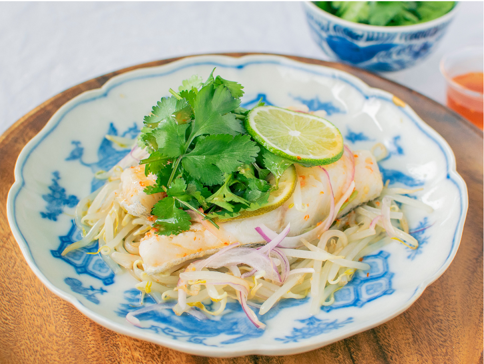 レンジで簡単！白身魚のエスニック蒸し