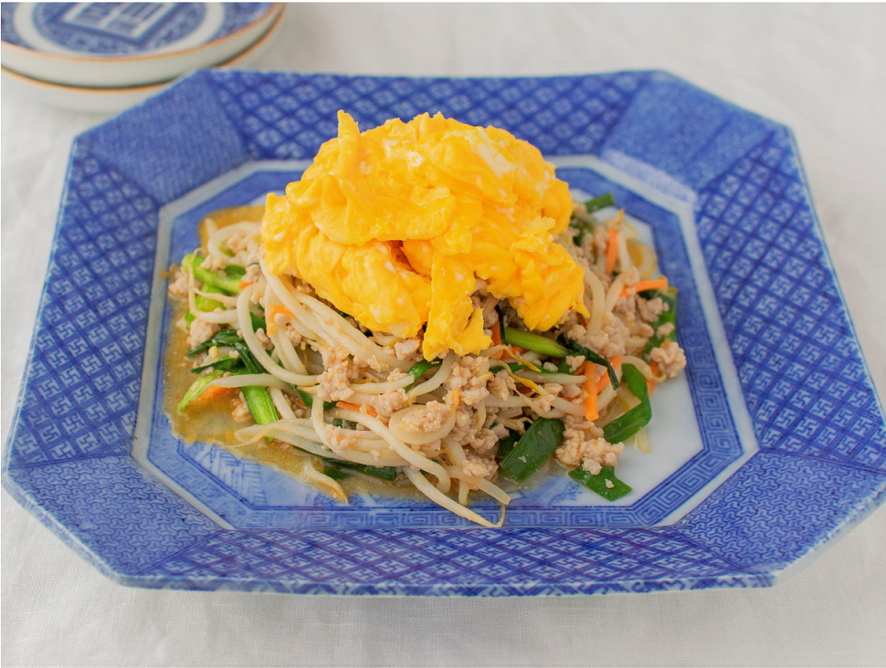 カット野菜とひき肉のピリ辛炒め☆