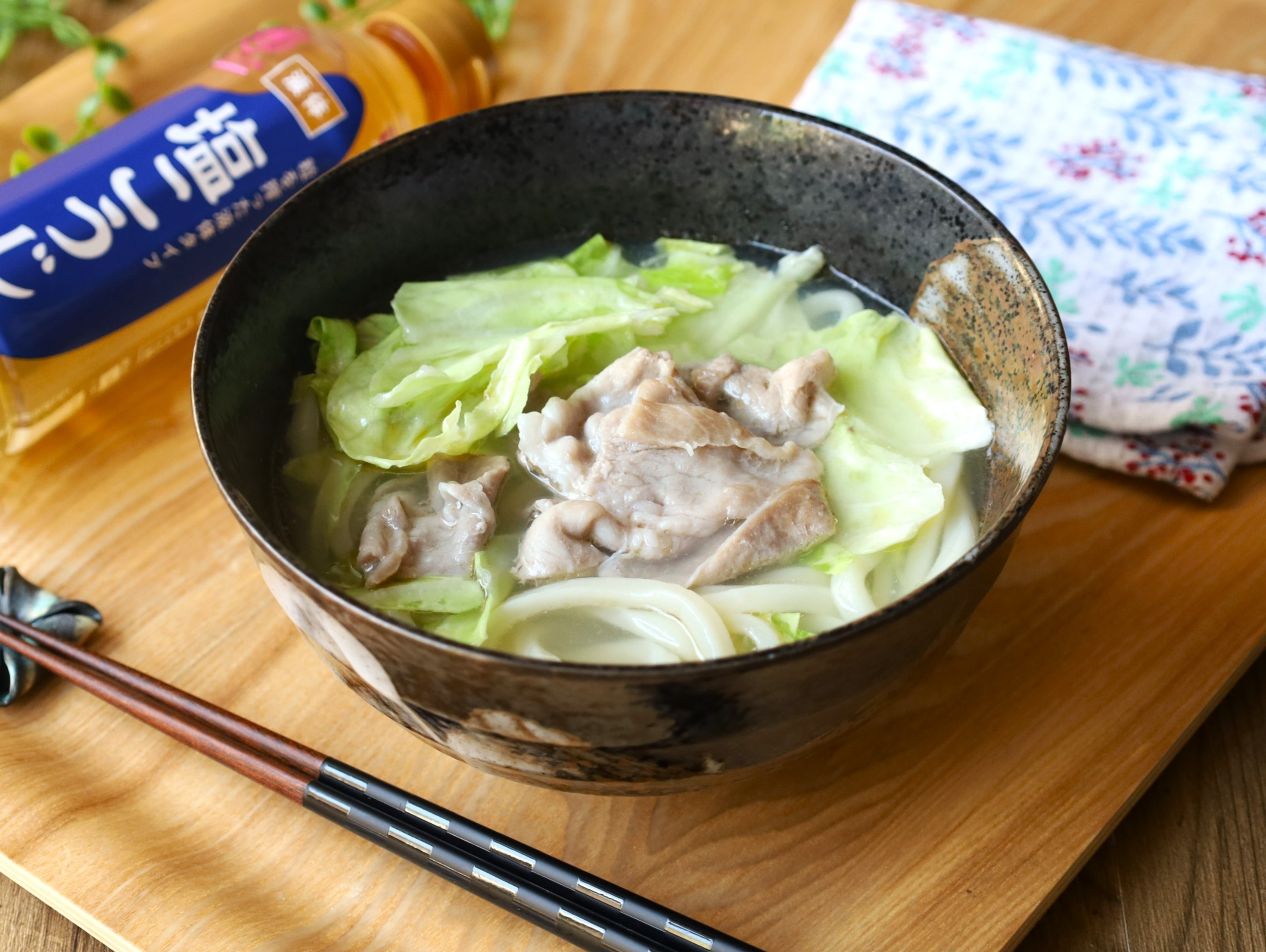 レンジで簡単！コクうま塩だれうどん