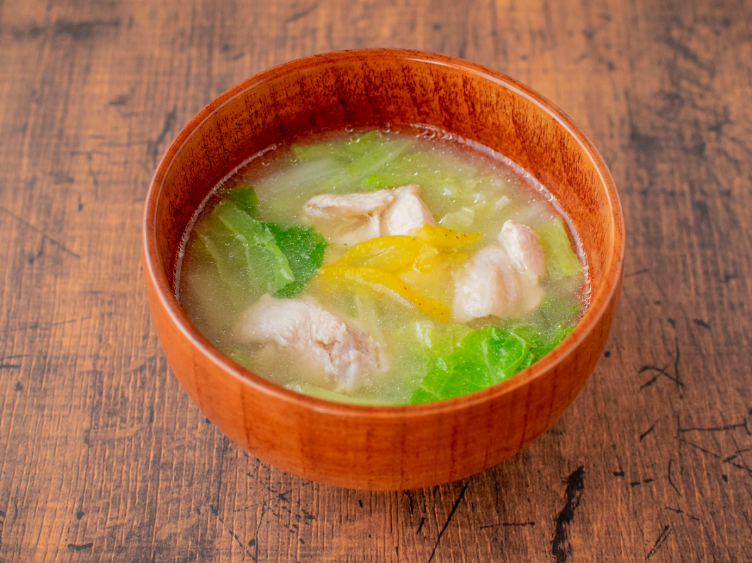 ゆず香る♪白菜と鶏肉のおみそ汁