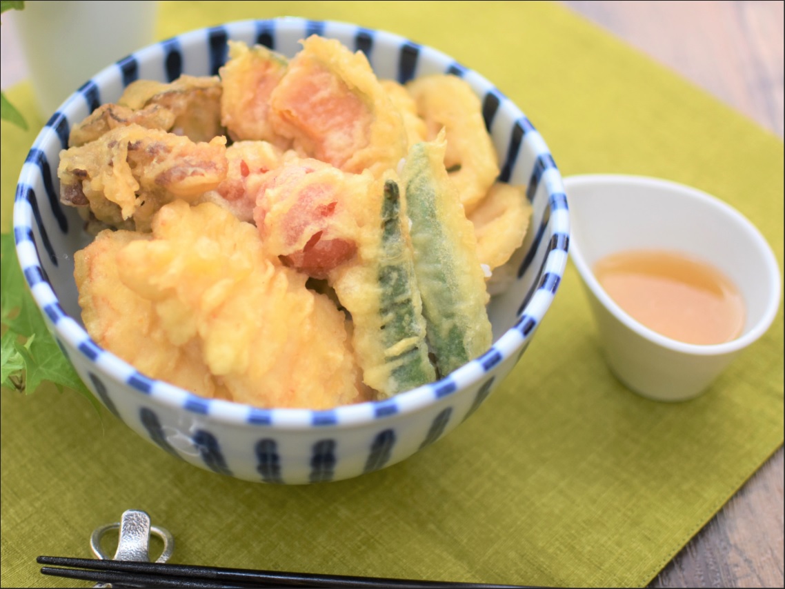 液塩で天つゆ！野菜たっぷり鶏天丼☆