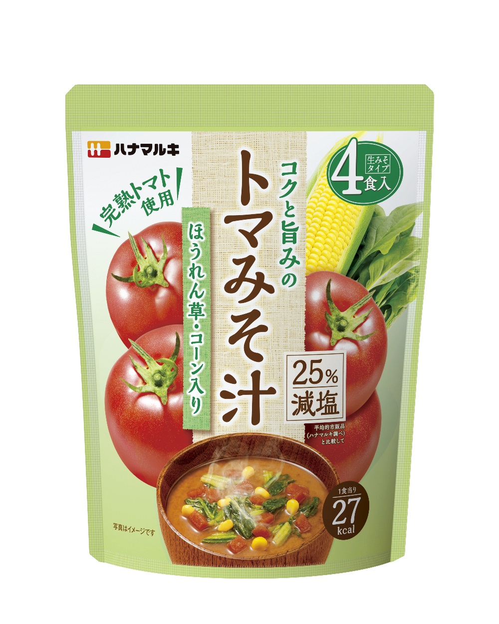 コクと旨みのトマみそ汁 ほうれん草・コーン入り4食