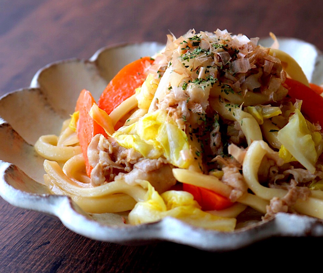 液体塩こうじの焼きうどん