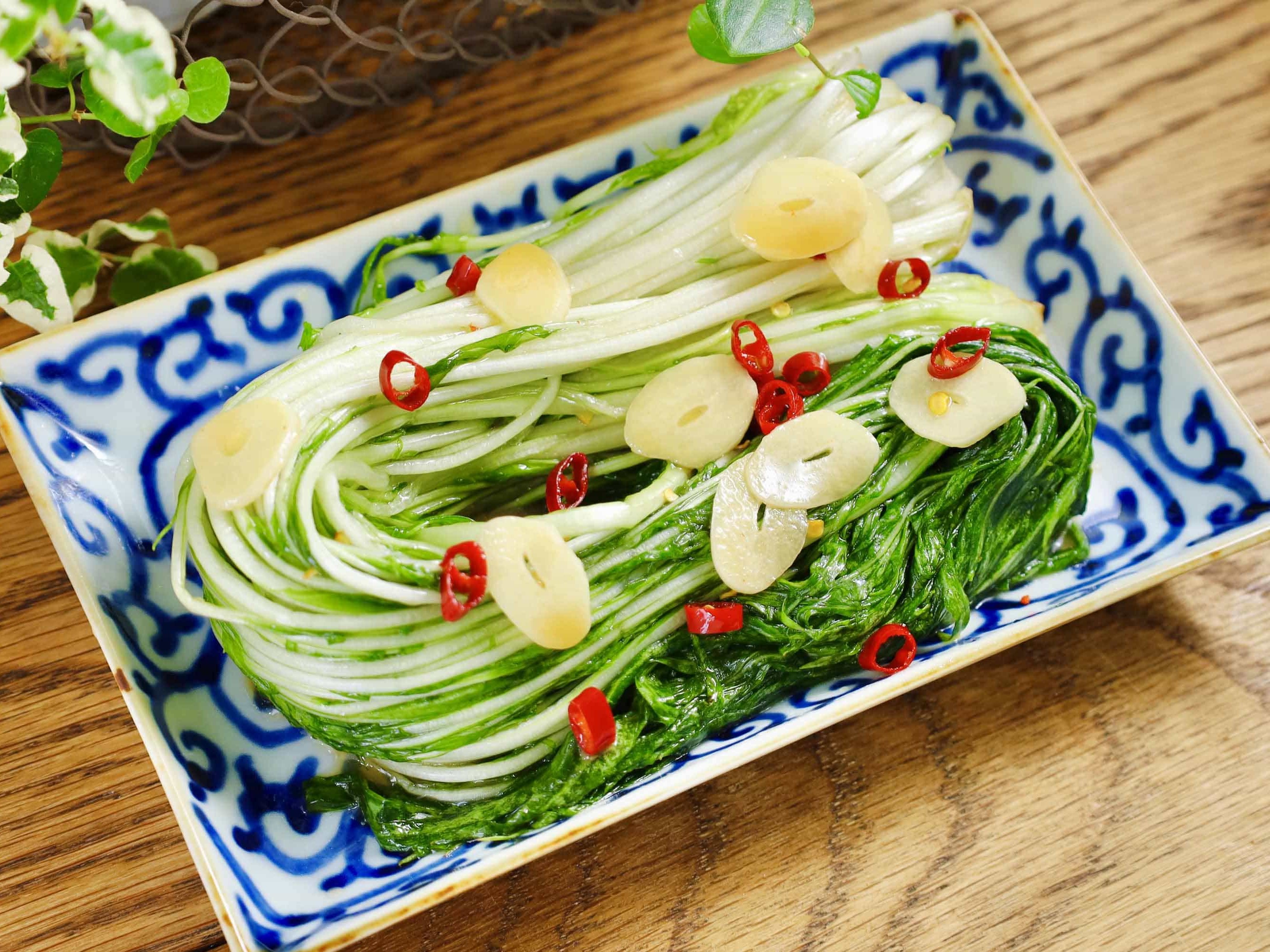 まるごと！水菜のピリ辛浅漬け